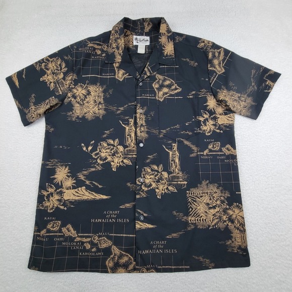 Howie Shirt Mens XL Hawaiian Isles‎ Map Aloha Short Sleeve Made in Hawaii - Picture 1 of 8